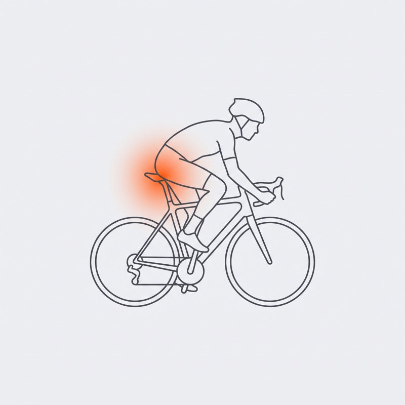 Perineal numbness pressure zone on a bike saddle