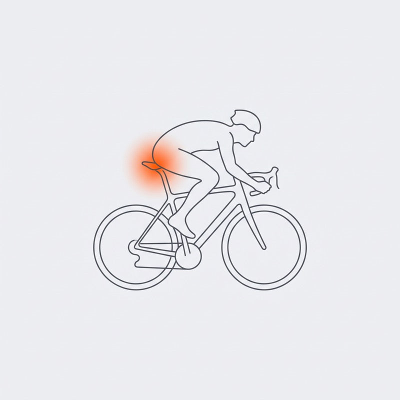 Groin and soft-tissue pressure zone while cycling