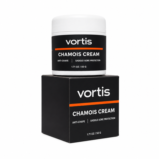 Vortis Chamois Cream jar and box - anti-chafe, saddle-sore protection, 1.71 oz / 50 g