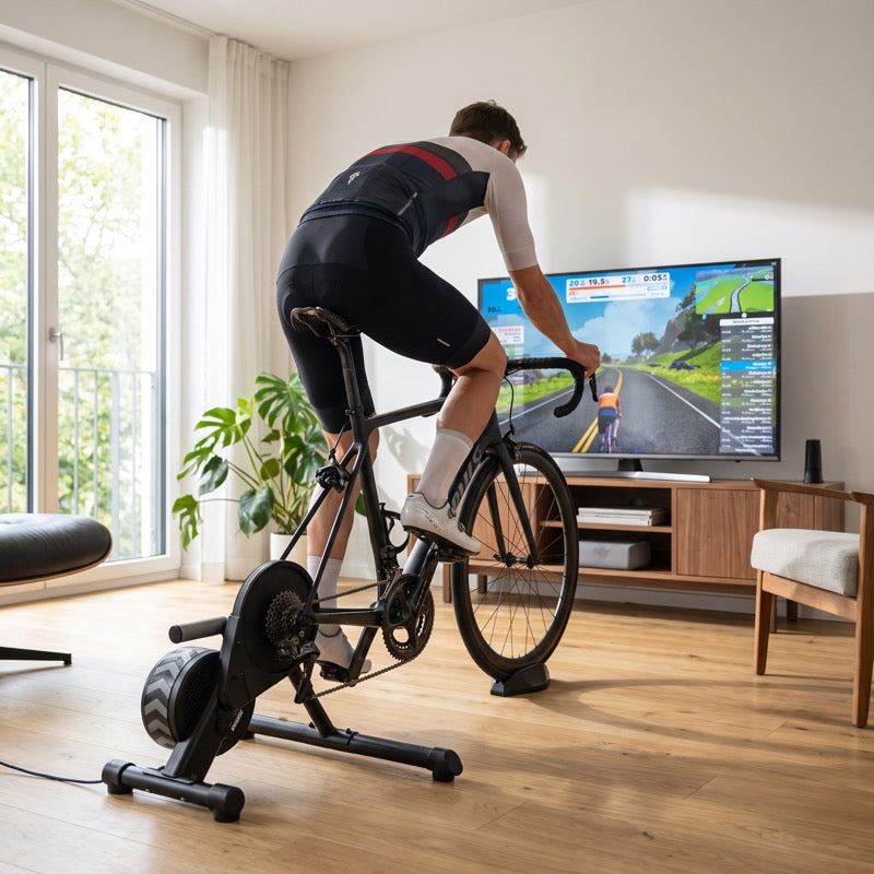 Indoor trainer / Zwift setup with the AirRide saddle