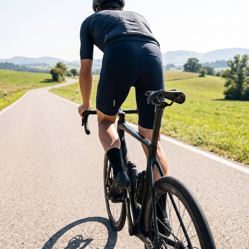 Long-distance road cyclist on the AirRide saddle